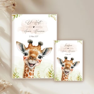 U-Heft Giraffe, Impfpass, Reisepass, Mutterpass Hülle Giraffe, Safari, Dschungel