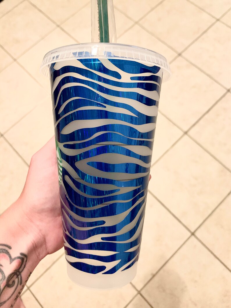 Zebra Full Wrap Starbucks Venti Coffee SVG & Png file DIY ...