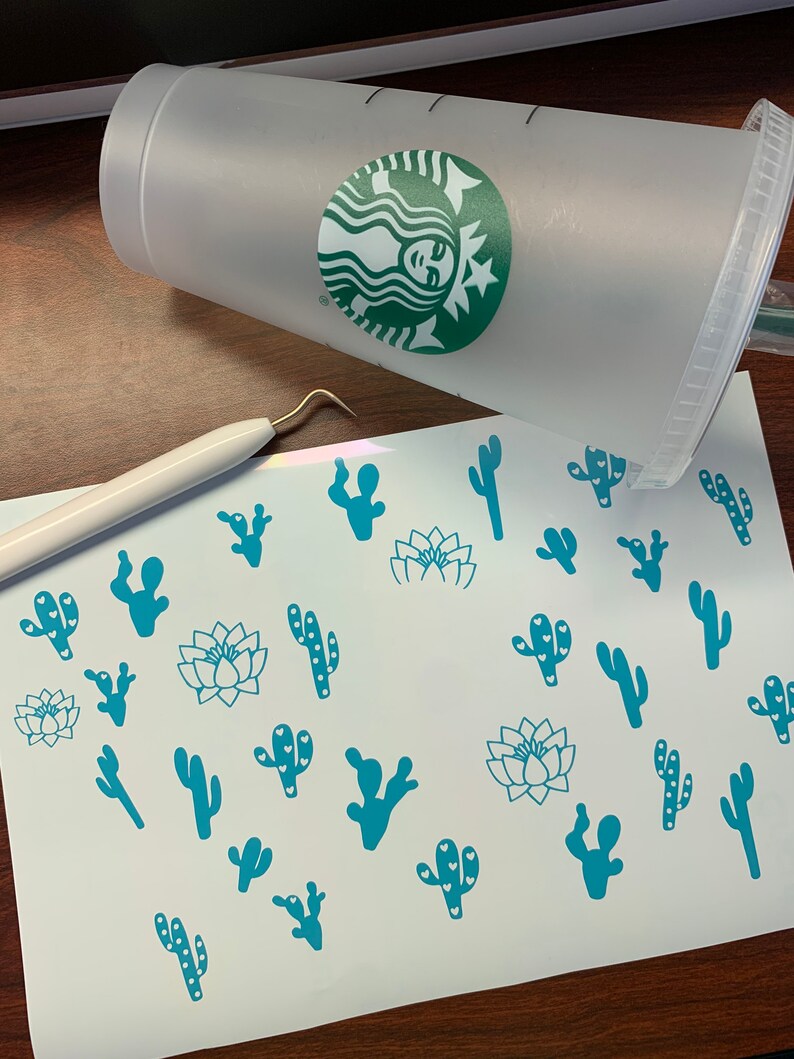 Download Cactus Full Wrap Starbucks Venti Coffee SVG file DIY | Etsy