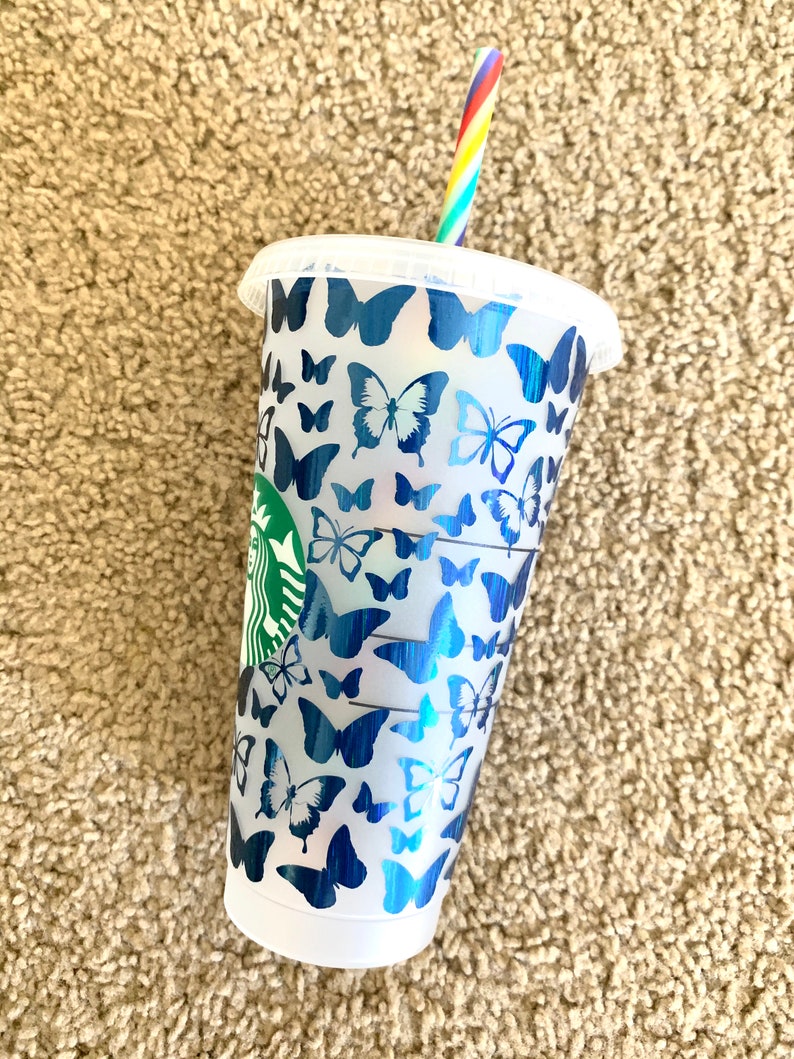 Download Butterfly Full Wrap Starbucks Venti Coffee SVG & Png file ...