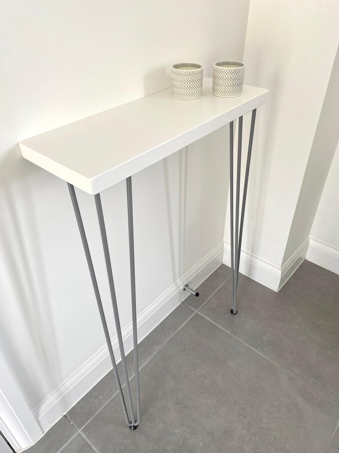 White Console Table with Hairpin Legs l Handmade to measure Etsy