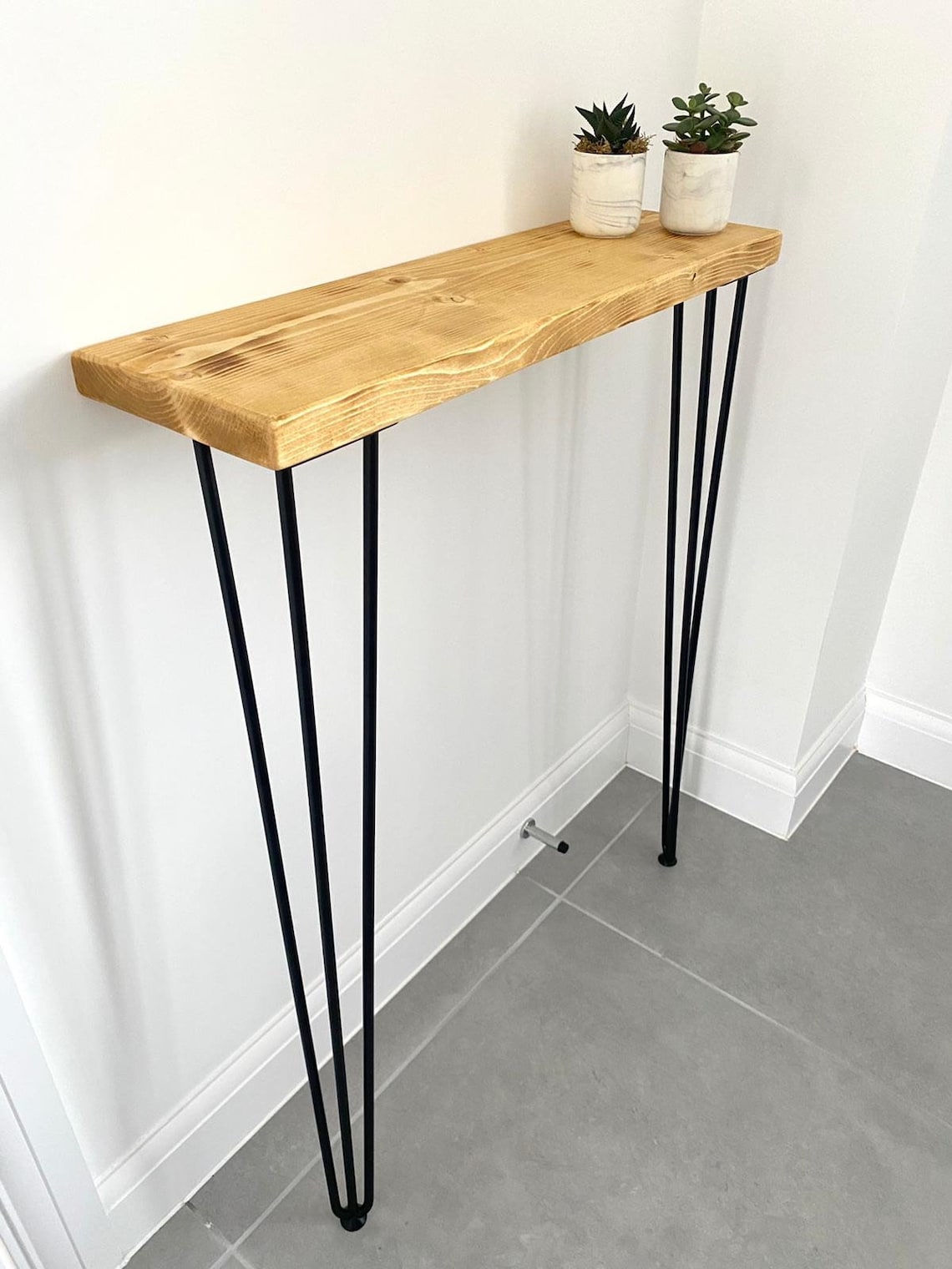 Console Table with Hairpin Legs Rustic Narrow Tables Hallway Etsy