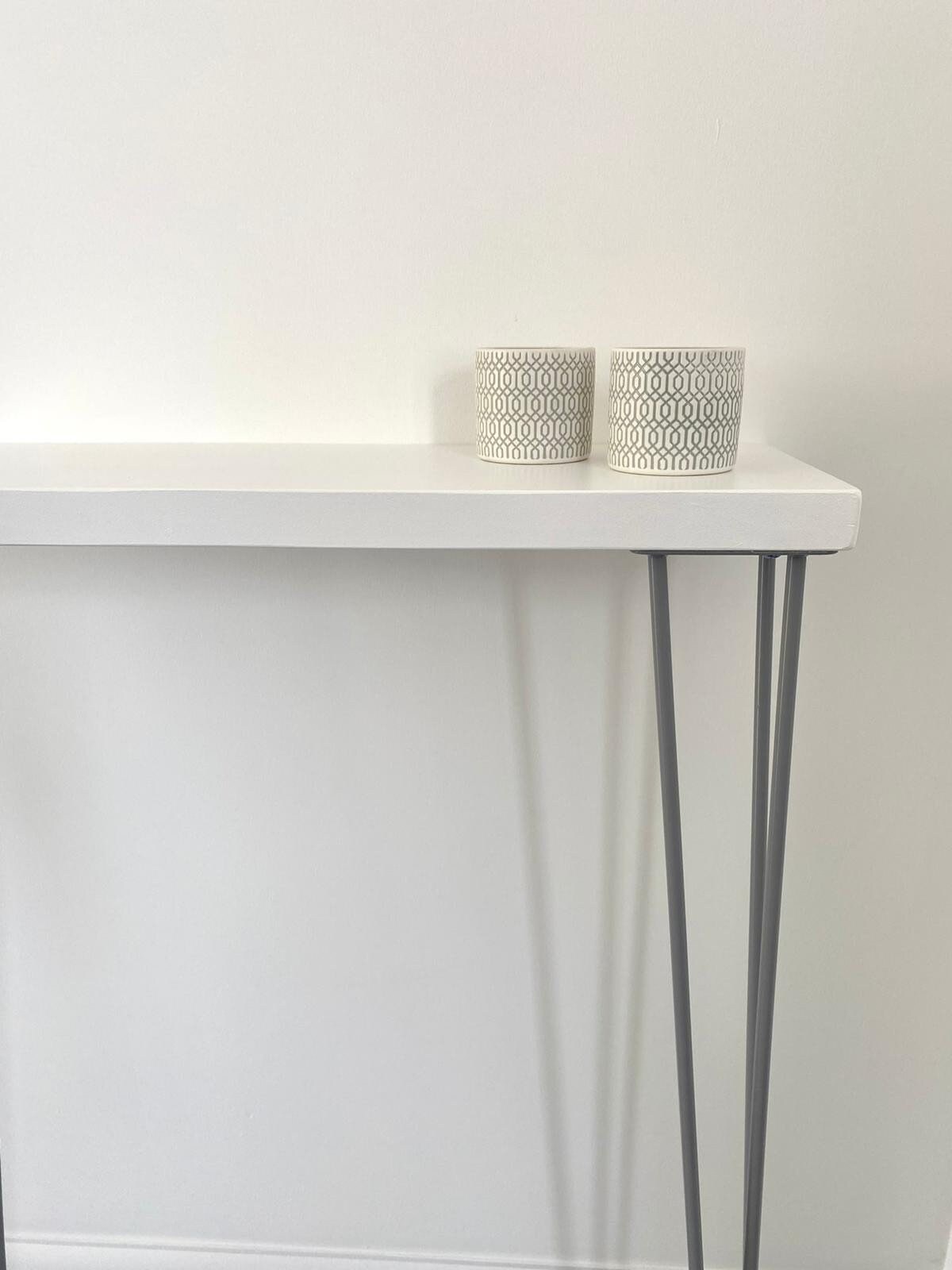 White Console Table with Hairpin Legs l Handmade to measure Etsy