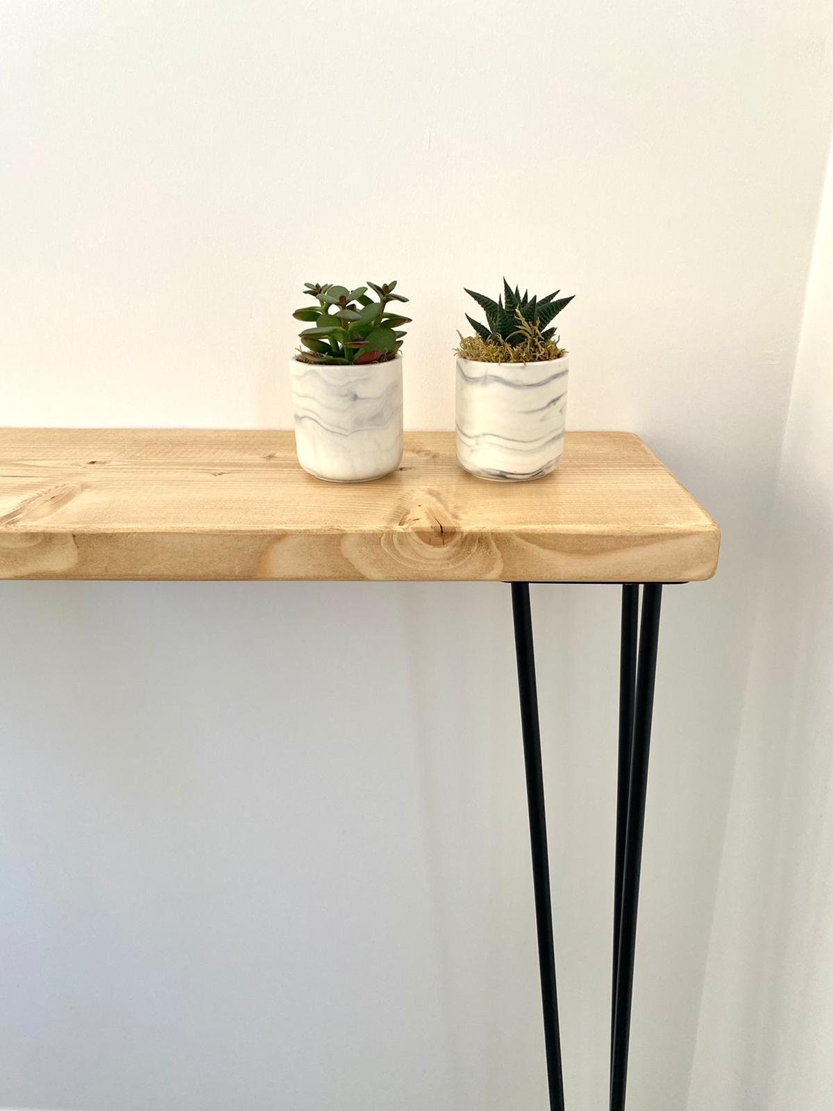Narrow Console Table with Hairpin Legs l Wooden Rustic Hallway Etsy