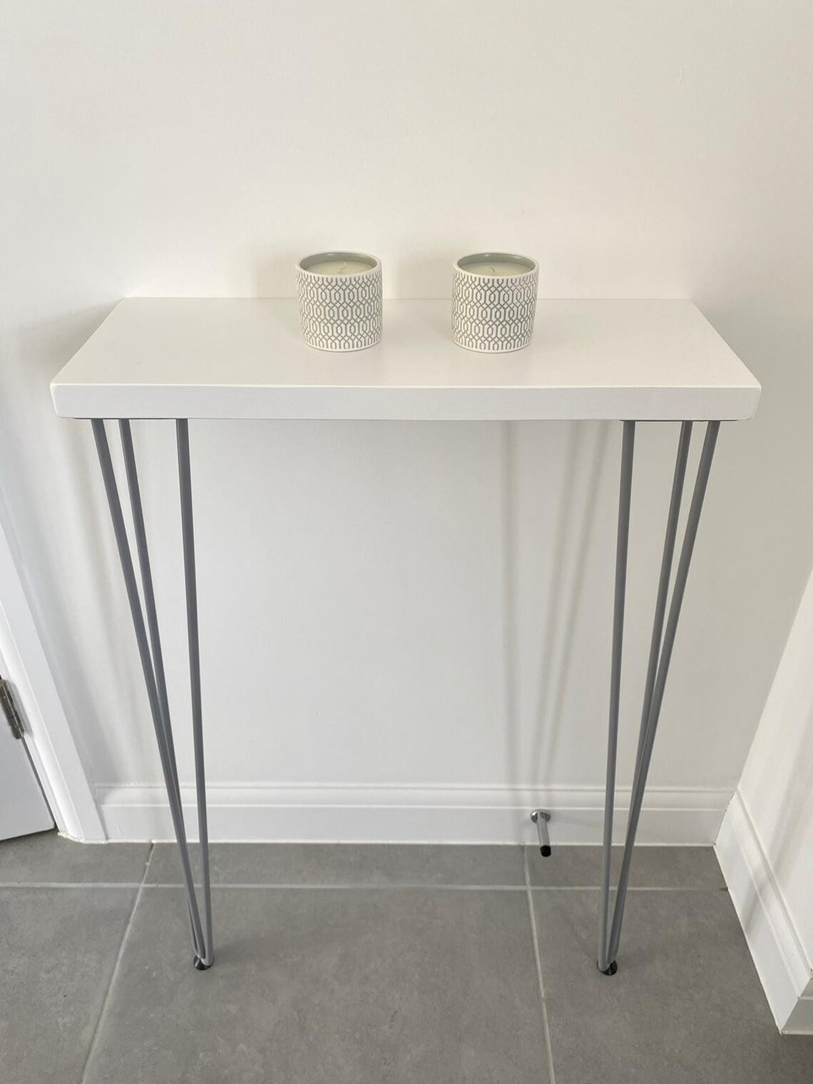 White Console Table with Hairpin Legs l Handmade to measure Etsy