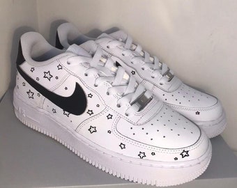 Custom Air Force 1 Trainers Black Stars