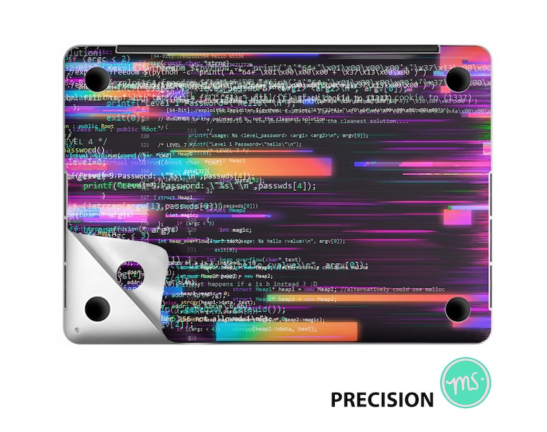 Glitch Screen Code Laptop Skin Premium 3M Vinyl Sticker for All MacBook ...