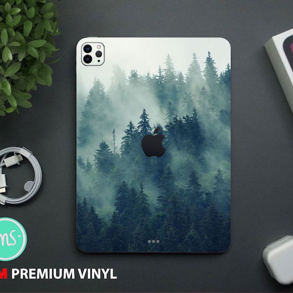 Foggy pine forest view iPad skin premium 3M skin for all iPad, Amazon Kindle and Samasung Galaxy Tabs models