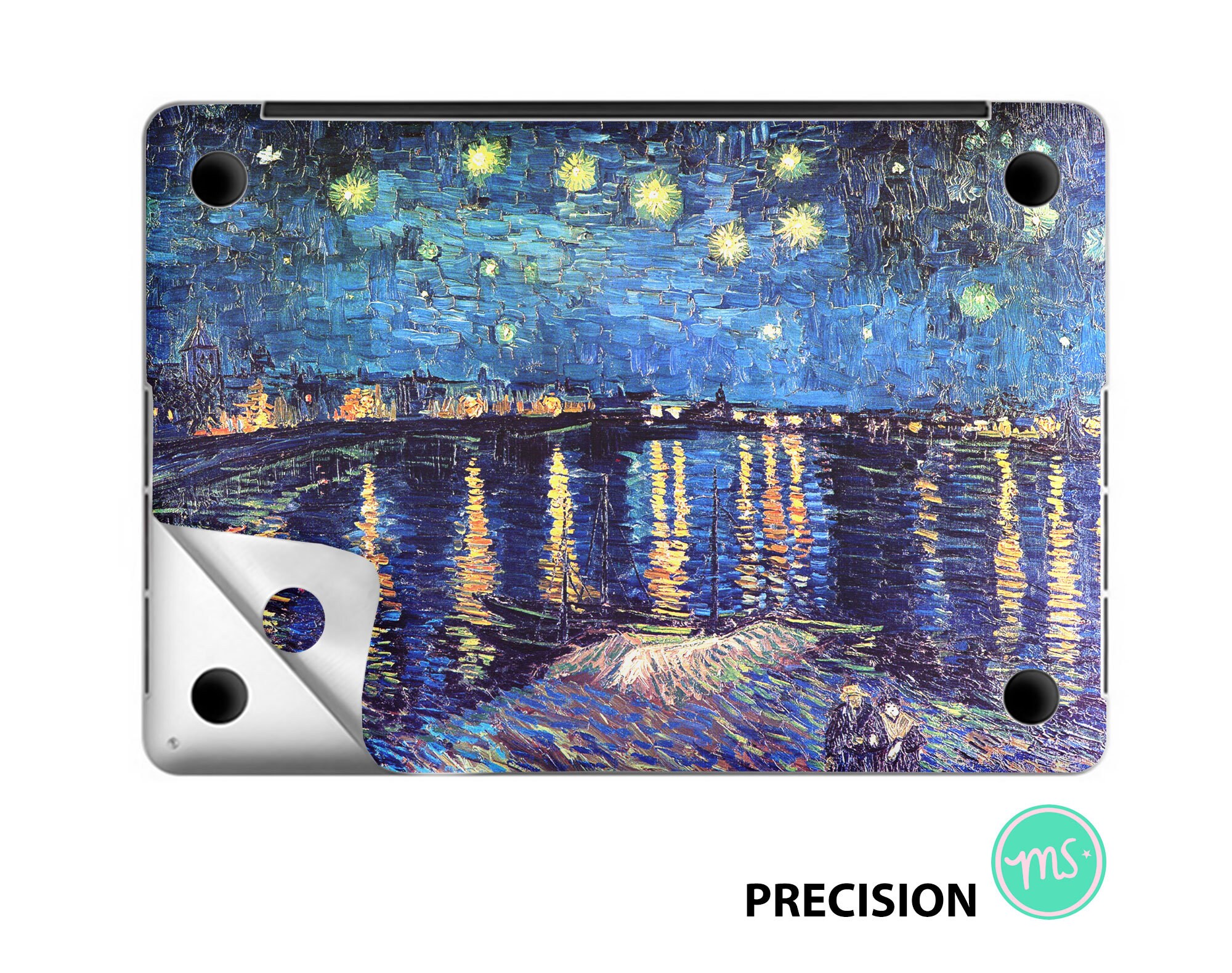 Starry Night Over the Rhone by Van Gogh , Decal for MacBook Premium 3M ...