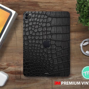 Svart reptilhudstruktur iPad premium vinylskin premium 3 M skin för alla iPad-, Amazon Kindle- och Samasung Galaxy Tab-modeller
