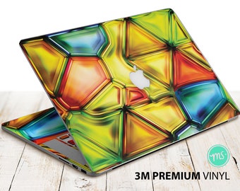 Colorful stained glass texture  premium 3M vinyl sticker for all MacBook models and other laptops