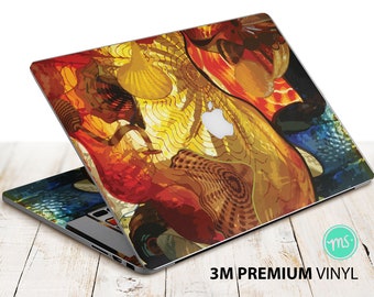 Autocollant en vinyle premium 3 M sur toile d'art abstrait coloré pour tous les modèles de MacBook et autres ordinateurs portables