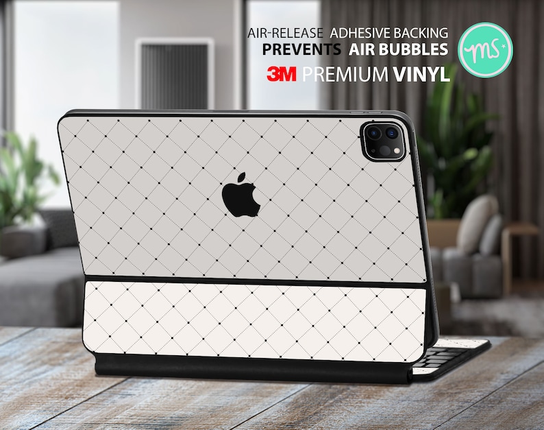 Golden mesh texture iPad magic keyboard case 3M vinyl skin for the Apple Magic Keyboard and Apple Smart Keyboard Folio for iPad Pro and iPad image 1