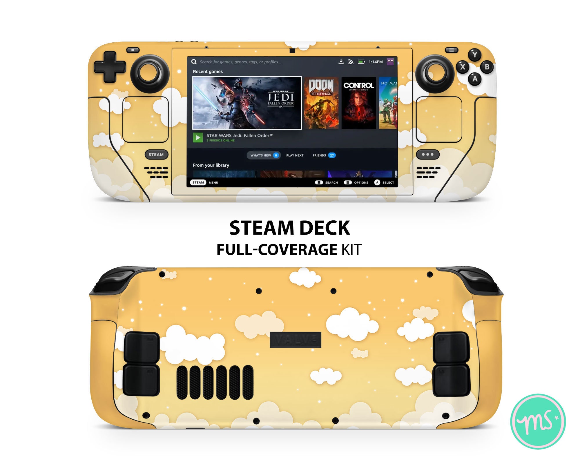 Steam deck LCD -1TB, New, かざし Marble Skin