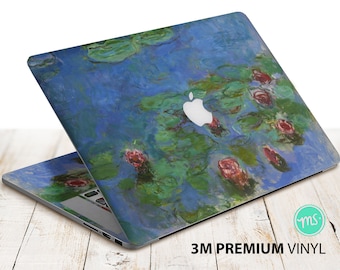 Water Lilies by Claude Monet premium 3M vinyl sticker for all MacBook models and other laptops