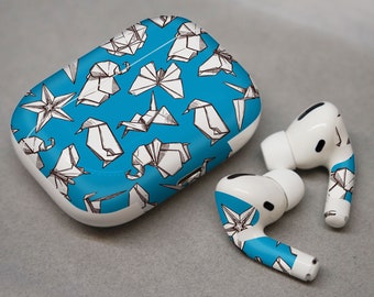 Origami-dieren, skin voor AirPods premium 3 M-vinyl voor AirPods alle modellen Beats Buds Samsung Galaxy Buds OnePlus Buds en andere