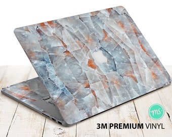 White crystal marble , vinyl for Macbook premium 3M vinyl sticker for all MacBook models and other laptops