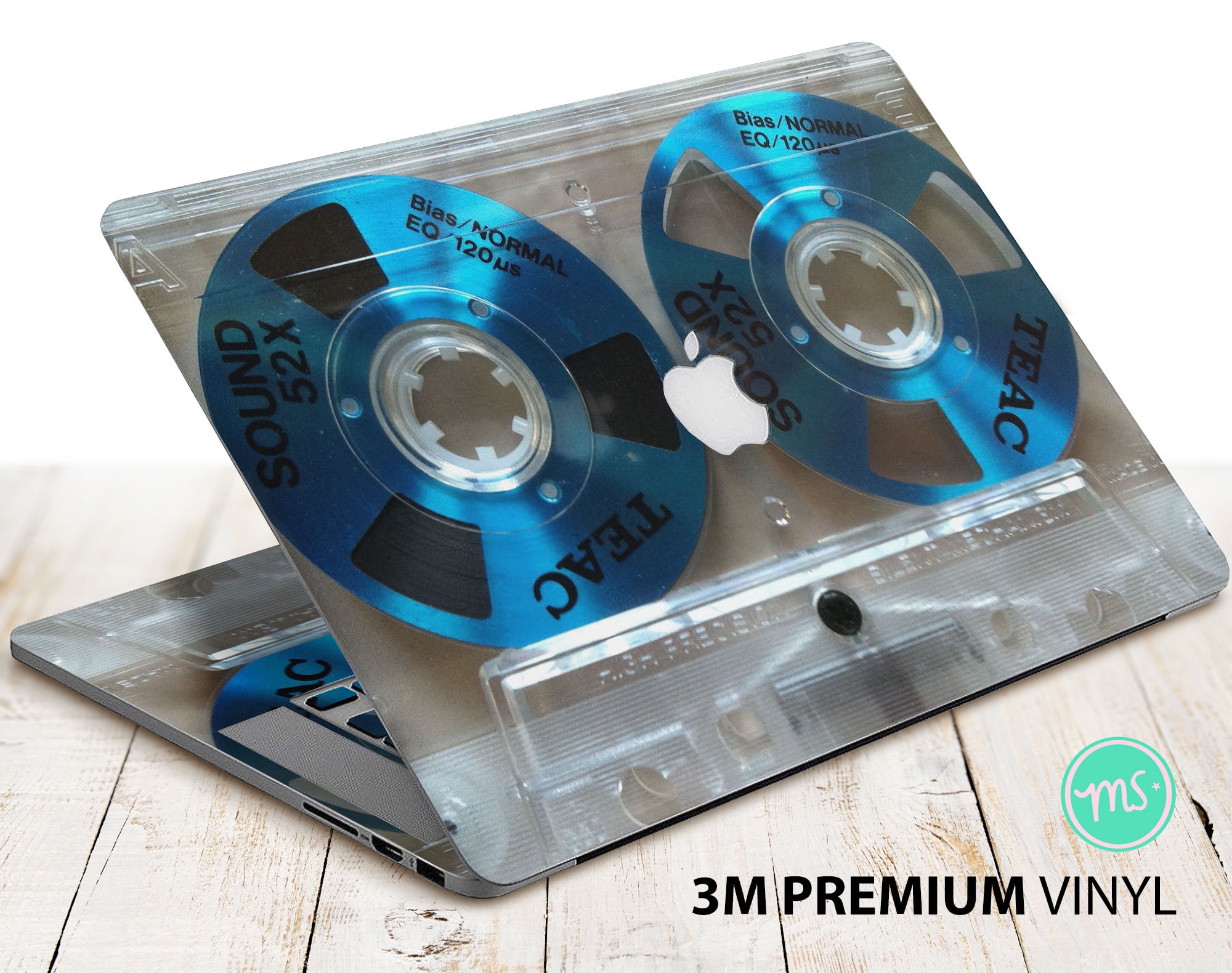 Vintage Transparent Audio Cassette , Skin for MacBook Premium 3M Vinyl  Sticker for All MacBook Models and Other Laptops 