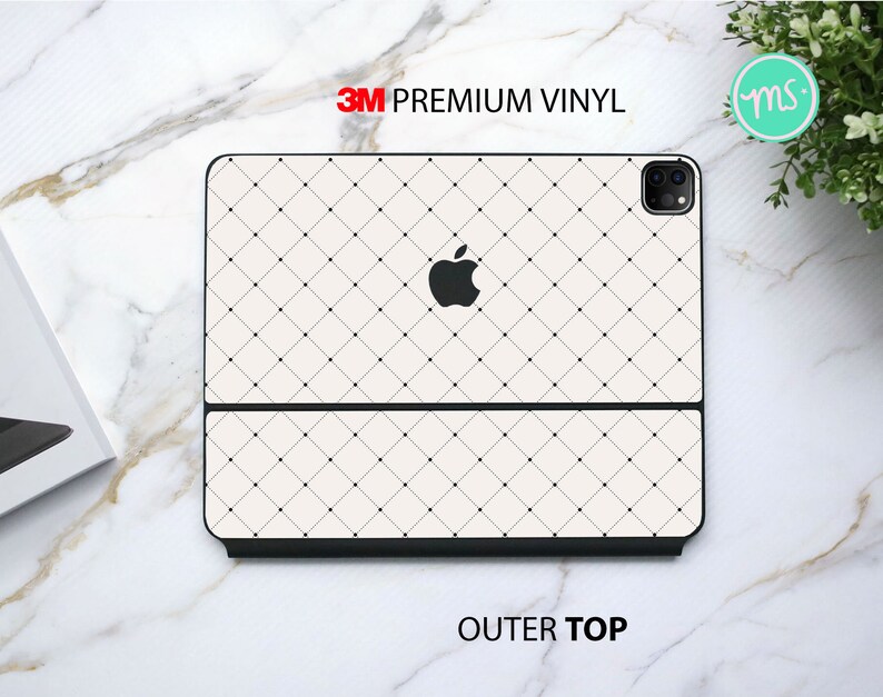 Golden mesh texture iPad magic keyboard case 3M vinyl skin for the Apple Magic Keyboard and Apple Smart Keyboard Folio for iPad Pro and iPad image 2