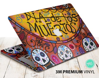 Dia de los muertos art laptop skin  premium 3M vinyl sticker for all MacBook models and other laptops
