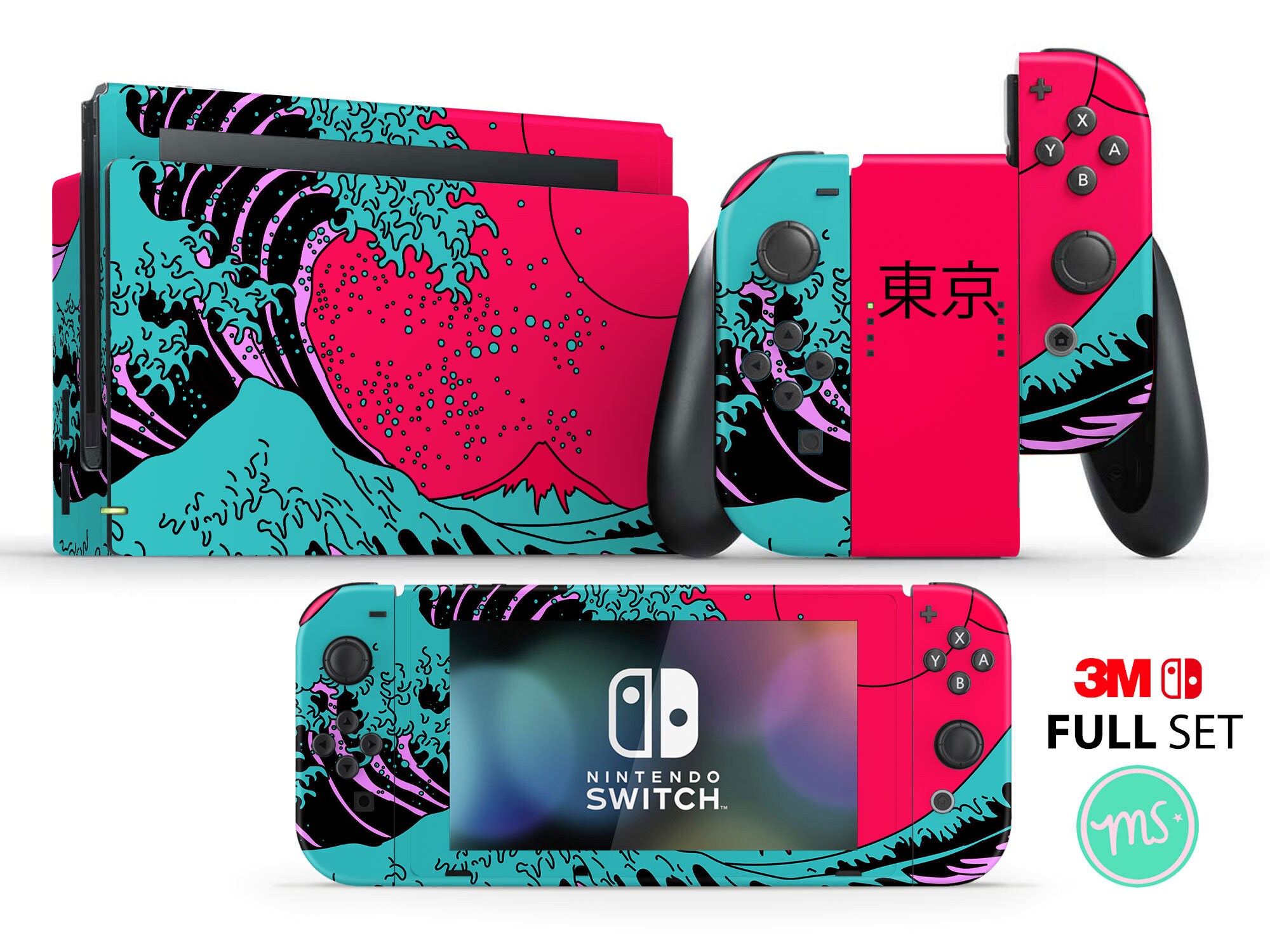 Demon Slayer Kyojuro Rengoku Nintendo Switch Skin Sticker Vinyl Bundle   Anime Town Creations