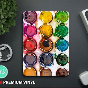 Custodia per iPad con colori ad acquerello usata, skin premium 3M per tutti i modelli di iPad, Amazon Kindle e Samsung Galaxy Tabs
