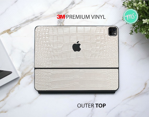 White Reptile Skin Texture 3M Vinyl Skin for the Apple Magic