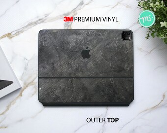 傷のある黒板テクスチャ iPad マジックキーボードケース 3M ビニール