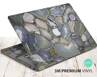 Chalcedony mineral stone texture laptop skin premium 3M vinyl sticker for all MacBook models and other laptops