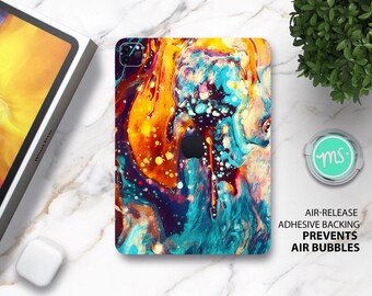 Abstrakte Neon Spritzer iPad Skin Premium 3 M Skin für alle iPad, Amazon Kindle und Samasung Galaxy Tabs Modelle