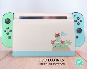 Cute bears on island illustration Nintendo skin premium 3M vinyl skin for Nintendo Switch, Nintendo Switch OLED and Nintendo Lite
