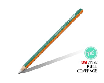 May include: A pencil with a white tip and a teal and orange patterned design. The pencil has the text "inspireink" and "MADE IN GERMANY" printed on it. The image also includes a logo and the text "3M VINYL FULL COVERAGE".
