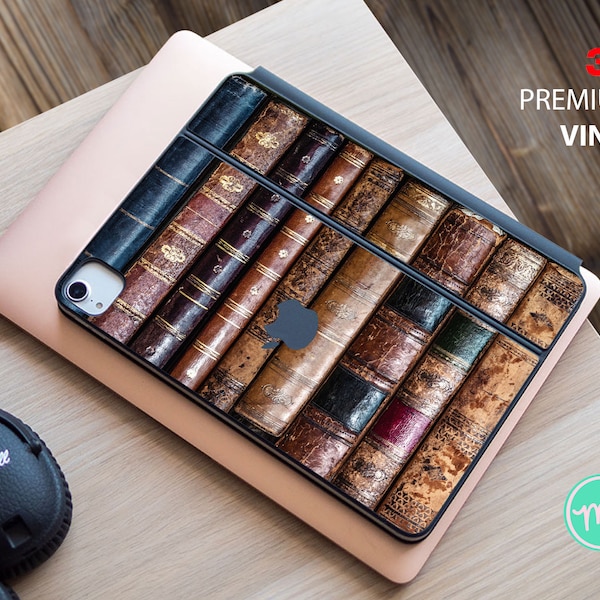 Vintage Bücherregal iPad Magic Keyboard Hülle 3M Vinyl Skin für das Apple Magic Keyboard und Apple Smart Keyboard Folio für iPad Pro und iPad