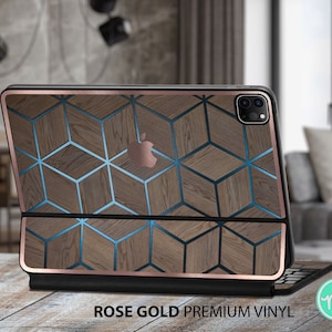 Lindo adesivo de vinil premium com incrível EFEITO METÁLICO para os teclados da Apple para iPad Pro e iPad Air.