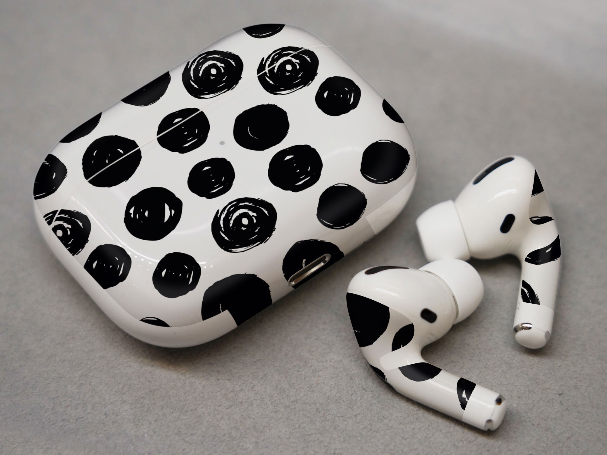 Black Circular Spots Skin for Airpods Premium 3M Vinyl for Etsy UK