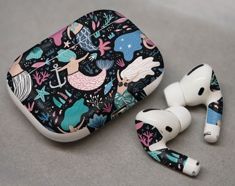 Cool design , colored mermaids , decal for AirPods premium 3M vinyl for AirPods all models Beats Buds Samsung Galaxy Buds OnePlus Buds and o