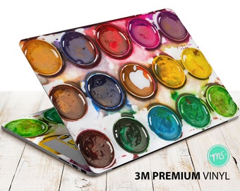 Palette of children's watercolor paint , sticker for Macbook premium 3M vinyl sticker for all MacBook models and other laptops