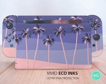 Handflächen auf lila Farbverlauf Hintergrund Nintendo Skin Premium 3M Vinyl Skin für Nintendo Switch, Nintendo Switch OLED und Nintendo Lite
