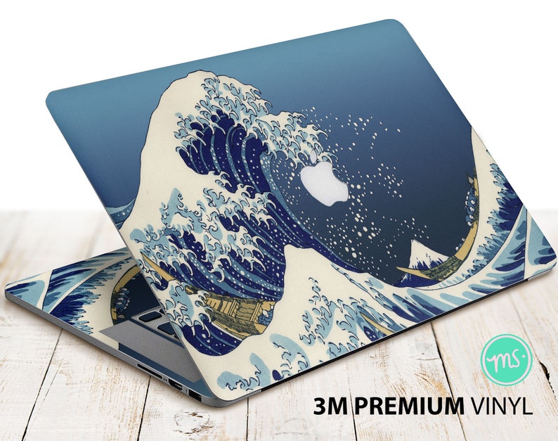 The Great Wave off Kanagawa von Katsushika Hokusai , Skin für MacBook Premium 3M Vinyl Aufkleber für alle MacBook Modelle und andere Laptops Bild 1