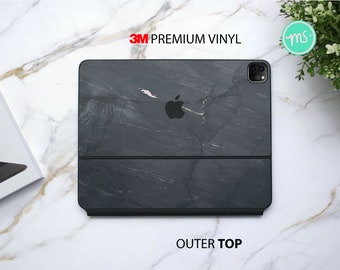 Light gray slate texture 3M vinyl skin for the Apple Magic Keyboard and Apple Smart Keyboard Folio for iPad Pro and iPad Air