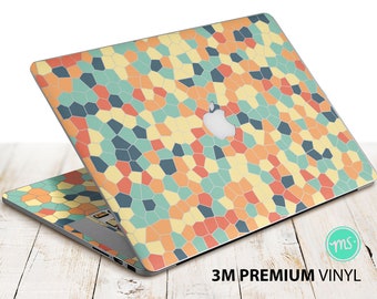 Colorful mosaic pattern  premium 3M vinyl sticker for all MacBook models and other laptops