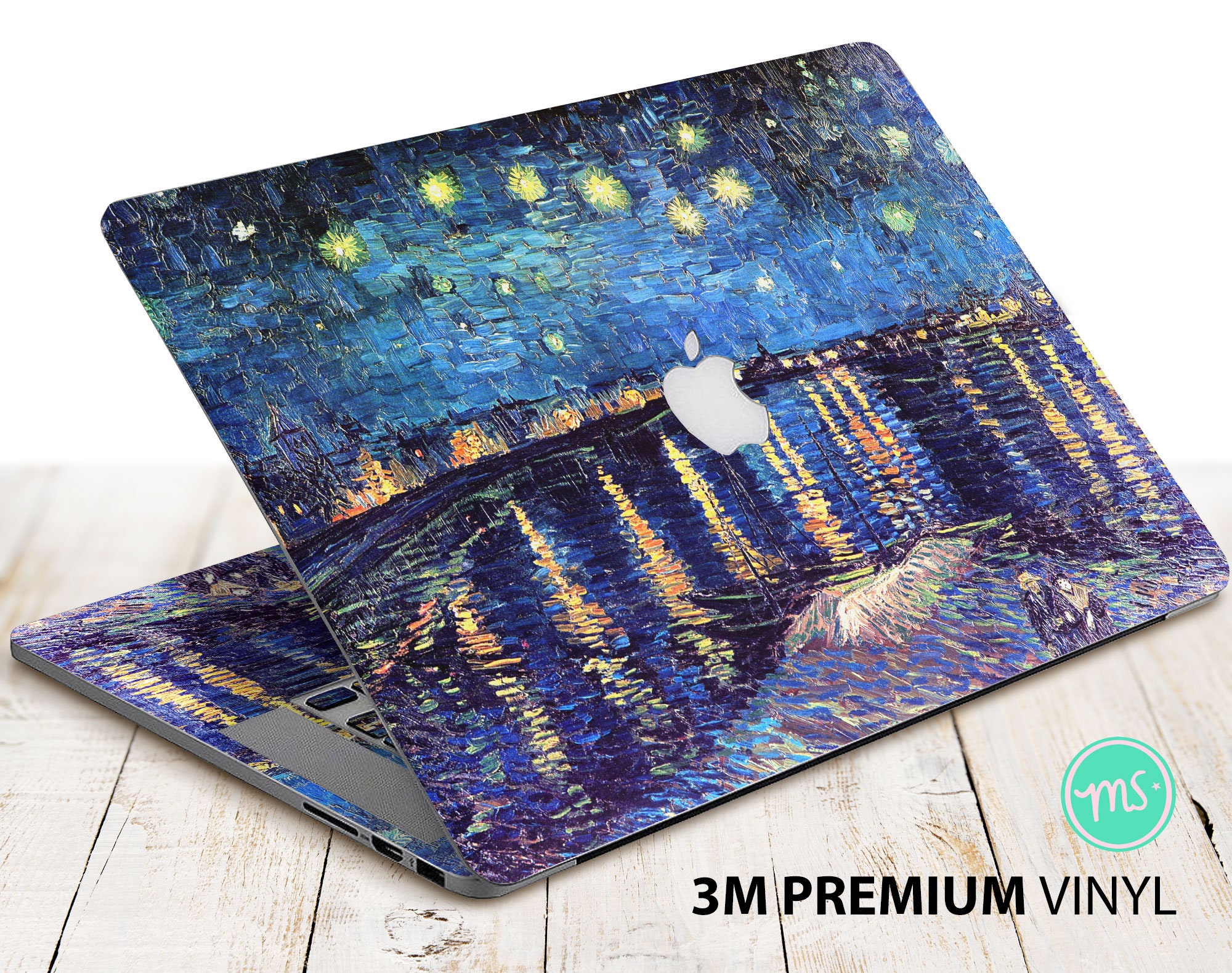 Starry Night Over the Rhone by Van Gogh , Decal for MacBook Premium 3M ...
