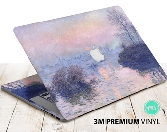 Sunset on the Seine at Lavacourt by Claude Monet , skin for Macbook premium 3M vinyl sticker for all MacBook models and other laptops