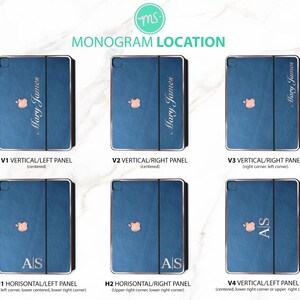 a set of four ipad cases with monogram locations