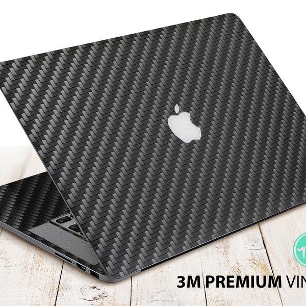 Carbon fiber texture premium 3M vinyl sticker for all MacBook models and other laptops