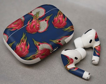 Fruits exotiques roses, fruits du dragon, vinyle pour AirPods Vinyle 3M premium pour AirPods tous modèles Beats Buds Samsung Galaxy Buds OnePlus Buds a