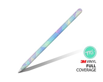 May include: A light blue, pink, and purple geometric patterned Apple Pencil skin with 3M vinyl full coverage.