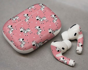 Trendy print , cartoon zebras , decal for AirPods premium 3M vinyl for AirPods all models Beats Buds Samsung Galaxy Buds OnePlus Buds and ot