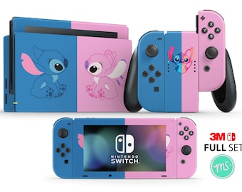 Niedliche Cartoon Kreaturen auf farbenfrohem Hintergrund Premium 3 M Vinyl Skin für Nintendo Switch, Nintendo Switch OLED und Nintendo Lite