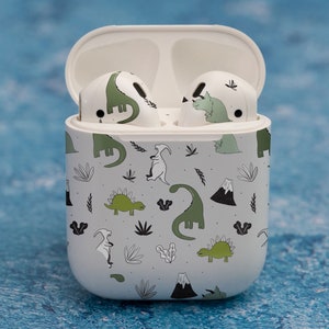 Dinosauri carini dei cartoni animati, skin per AirPods premium 3 M vinile per AirPods tutti i modelli Beats Buds Samsung Galaxy Buds OnePlus Buds e altri